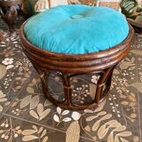 Vintage rattan pouf