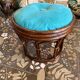 Pouf en rotin vintage