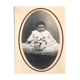 Oval Black and White Toddler Photo