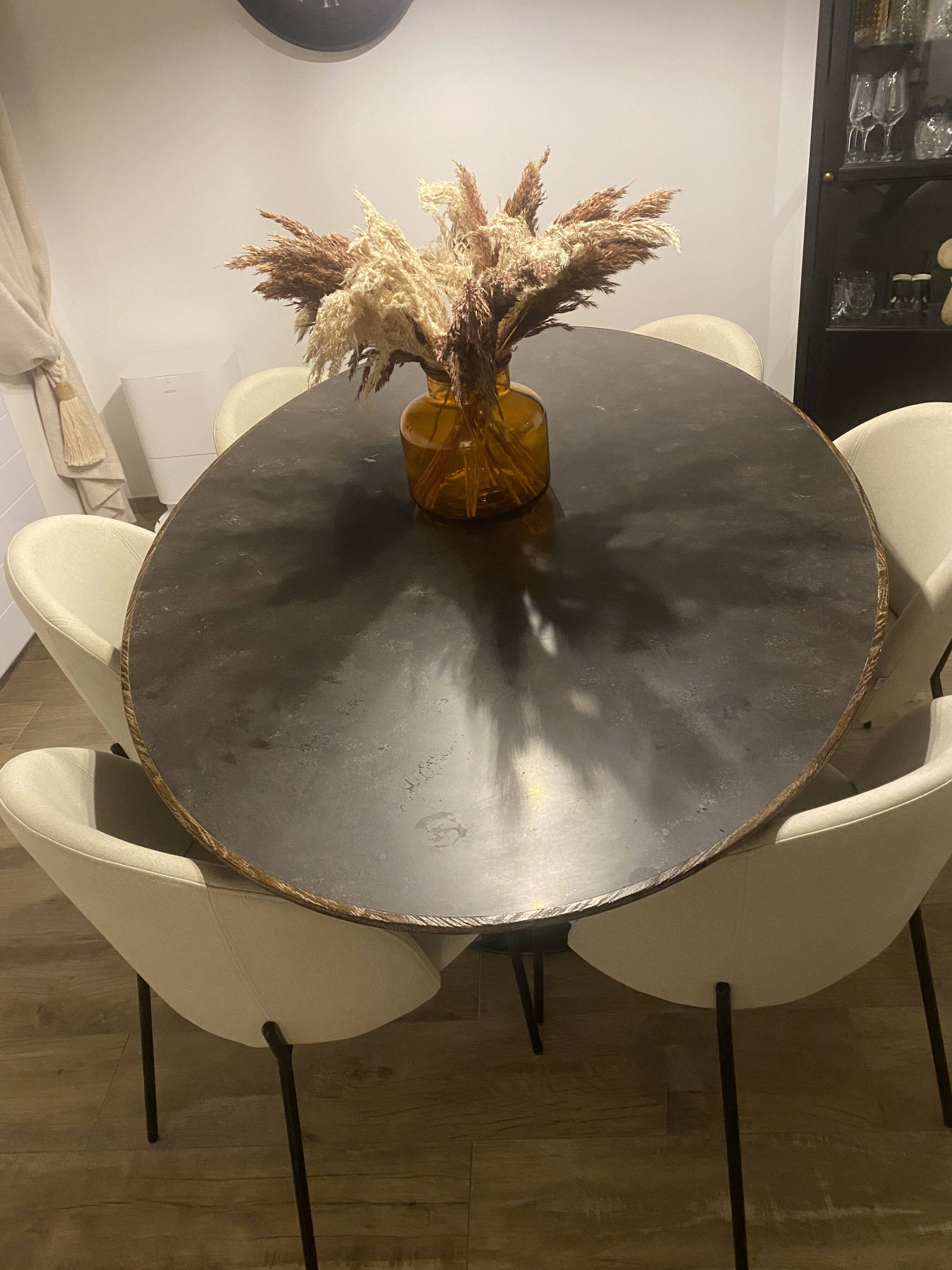 Blue stone dining table