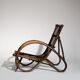 Pair of Sculptural Dutch Rattan Lounge Armchairs, Mid-Century Modern, 1960s