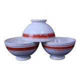 3 small antique earthenware bowls