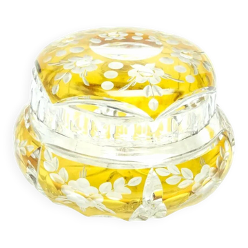 Art Deco bonbonniere, crystal glass, Julia Glassworks, Poland, 1960s