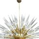 Lampe Sputnik de style milieu du siècle, lustre en verre de Murano et en laiton italien.