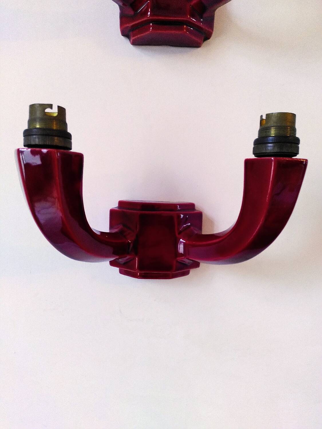Pair of Art Deco ceramic wall sconces