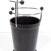 1930s extremely rare Art Deco black Bakelite and chrome umbrella stand