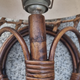Pair of rattan bamboo sconces,  vintage, 60s
