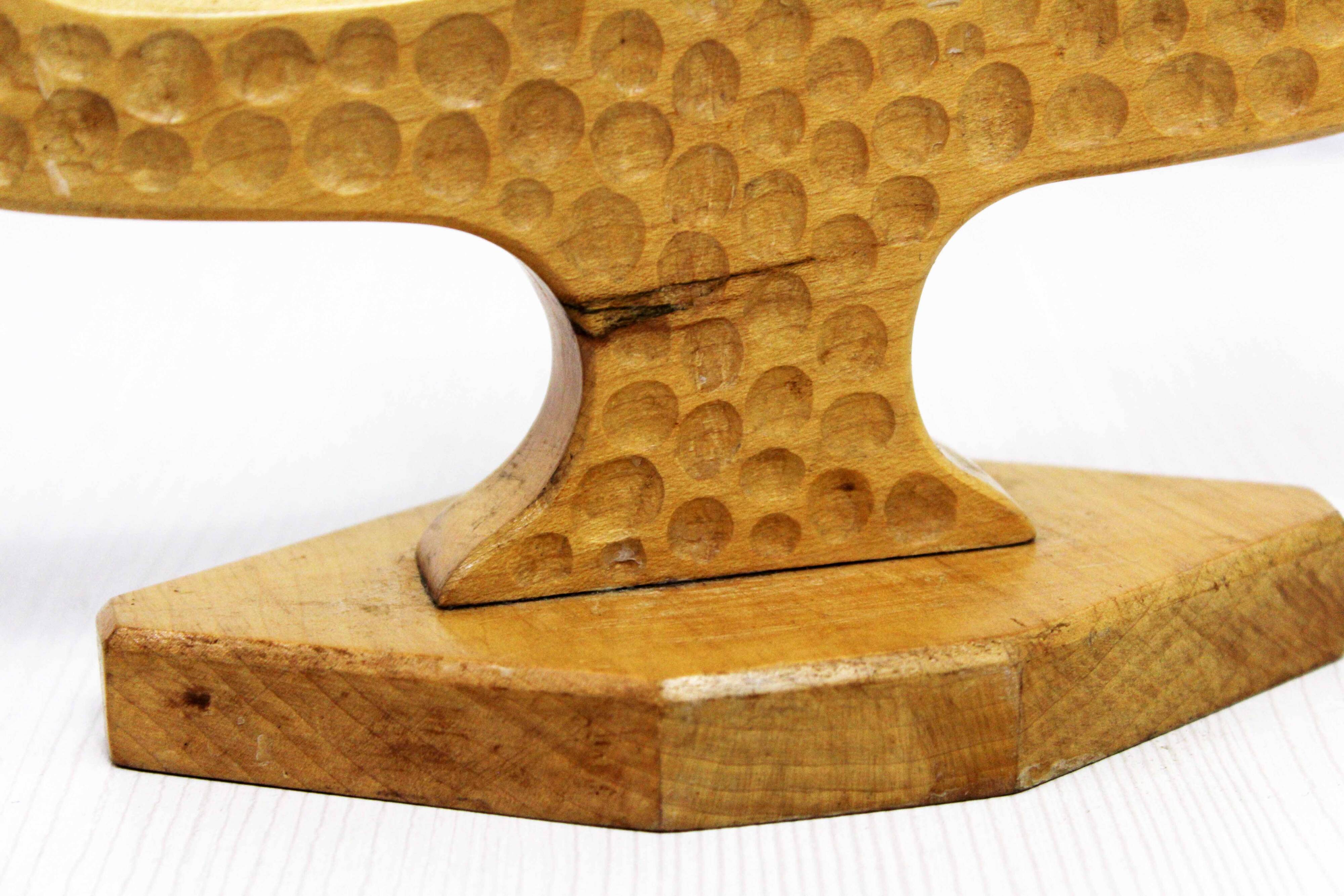 Pair of anthroposophical wooden candlesticks