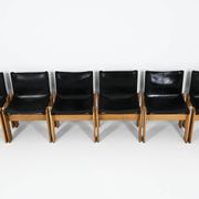 6 Monk dining chairs by Afra & Tobia Scarpa for Molteni, 1970