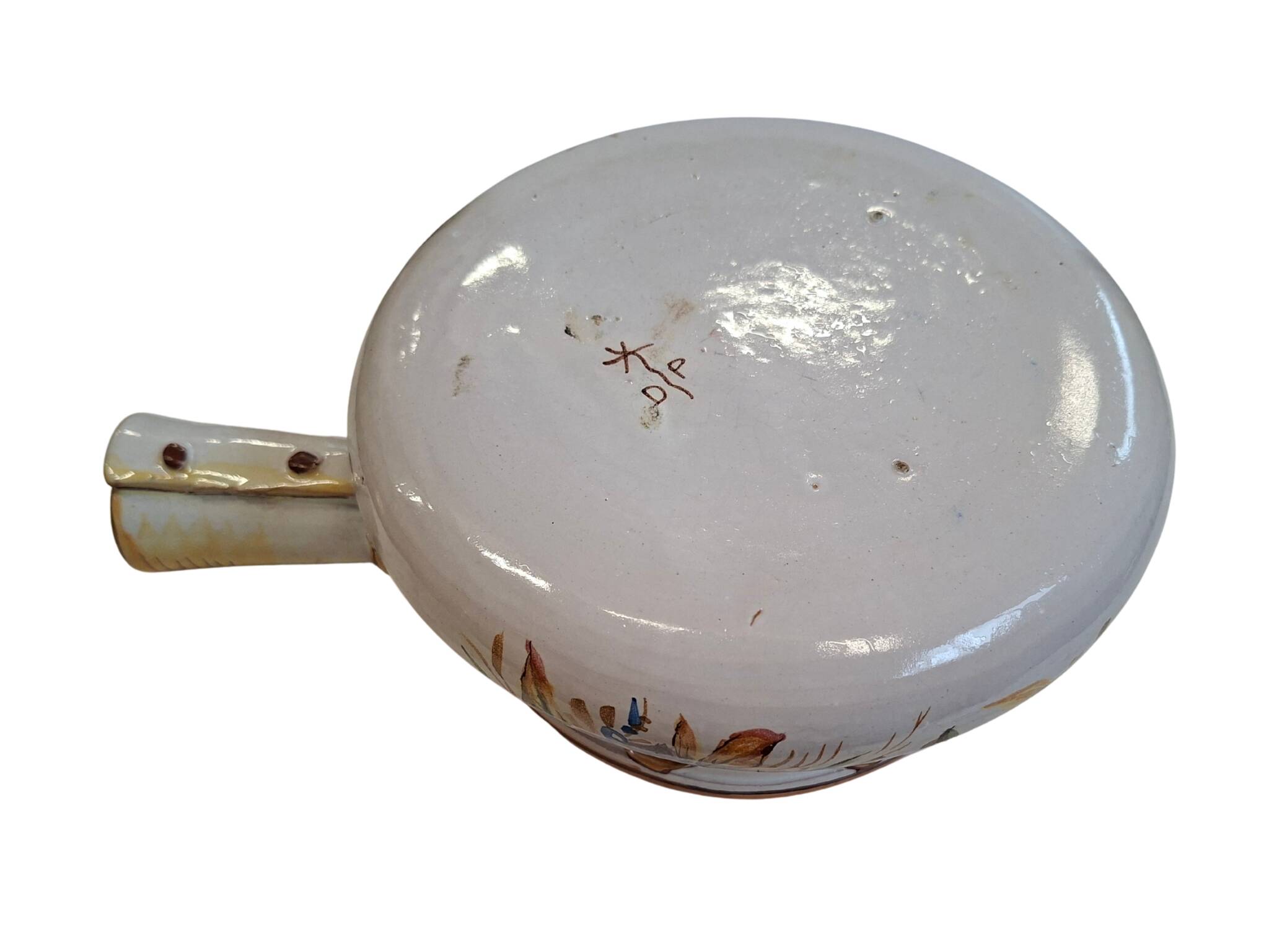 Scaldino in Ceramica Dipinto a Mano – Stile Deruta – Vintage da Collezione