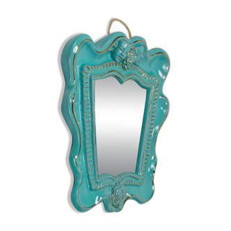 Art Deco wall mirror Theatre in terracotta by Gmundner Keramik, Austria, 1930s