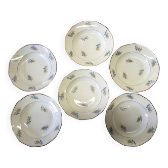 rès joli lot de 6 assiettes creuses en porcelaine fine