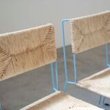 Hand-woven iron chairs from the 70s/80s, set of 4