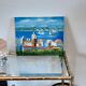 Oil on canvas painting representing Saint Tropez south of the vintage France