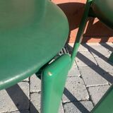 6 Bruno Rey Kush & co Green Stackable Chairs Circa 1970