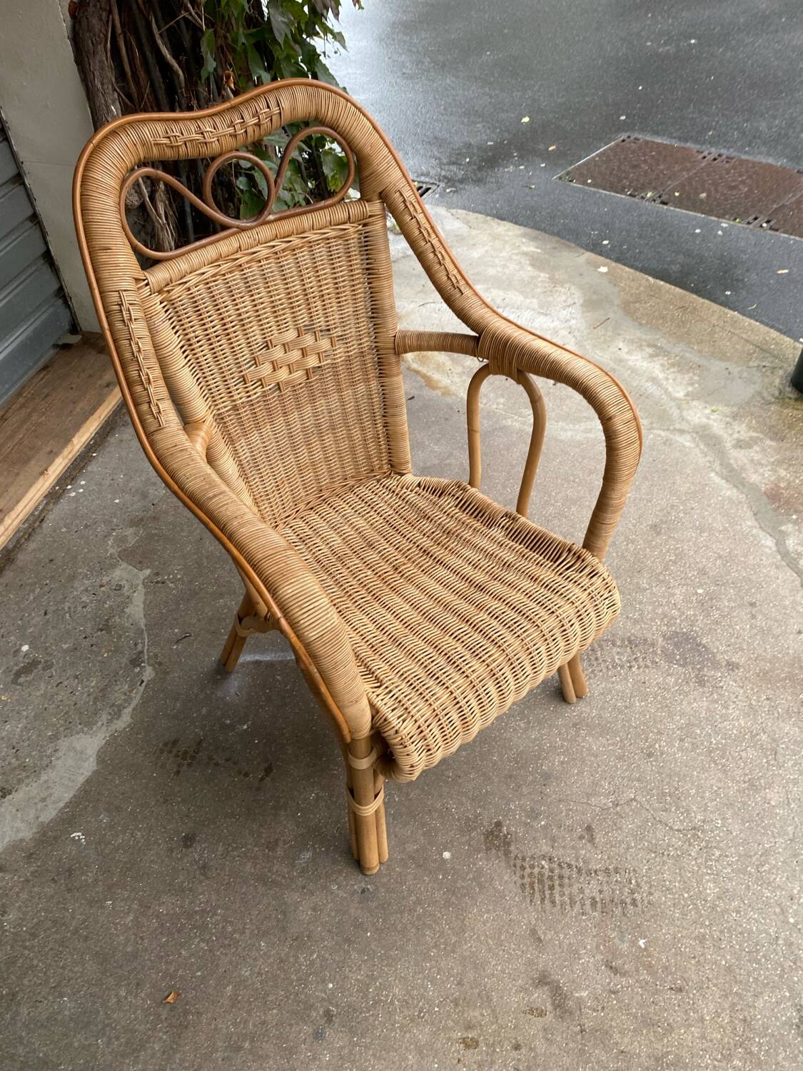 Rattan armchair