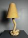 Midcentury French brutalist rope table lamp in the style of Audoux & Minet