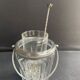 Seau glace avec cuillère et son verre – cristal taillé et métal argenté