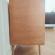 Commode en bois et rotin vintage rénovée, années 60