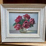 Bouquet of roses, watercolor by Yann Nibor (1857-1947)