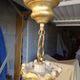 Lustre baroque Italien en bois et stuc doré 109 cm