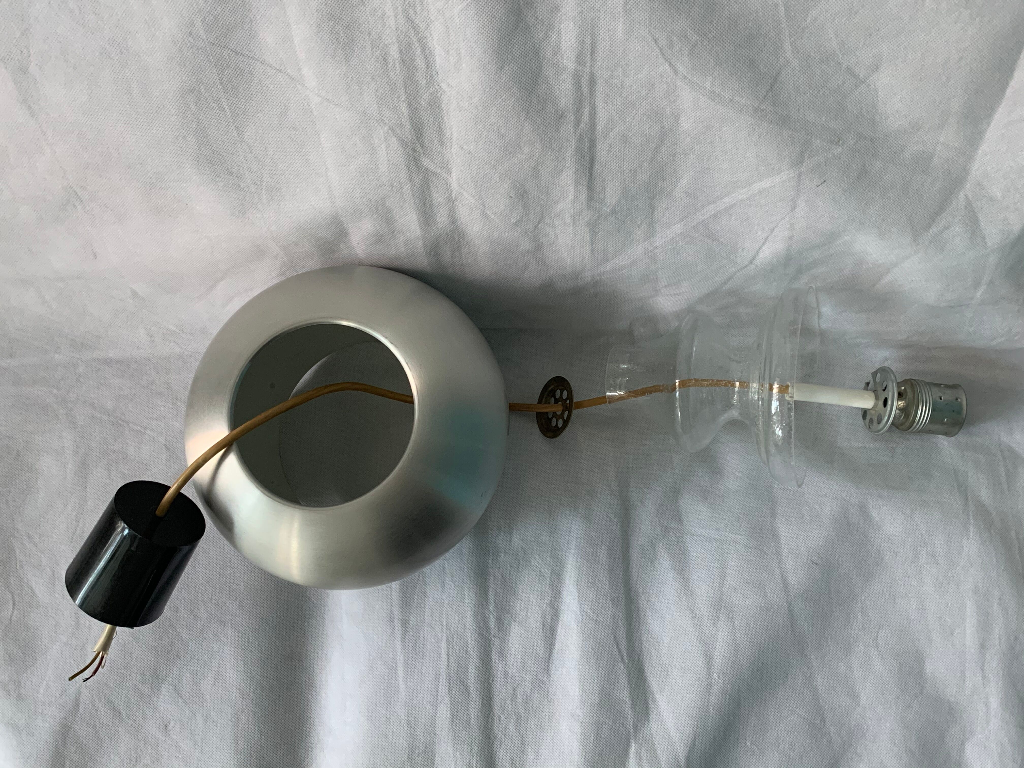 3 suspensions Raak Carthago aluminium and glass 1970