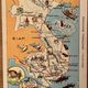 Old poster map of French Indochina (tourism) - 1931