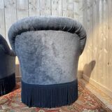 Salon crapaud comprenant cabale et fauteuils + pouf