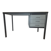 Vintage industrial desk by Gispen with a 3-drawer unit.