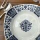 Blue square dish or Gien blue ibis