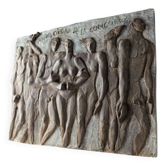 Esperanza d'Ors Bronze Relief Plaque Figurative Sculpture Spain 1990s