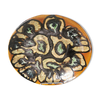 Vintage ceramic plate 70/80 signed MEH