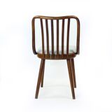 Ensemble de 4 chaises de salle à manger en chêne foncé courbé par Jitona, Tchécoslovaquie 1960