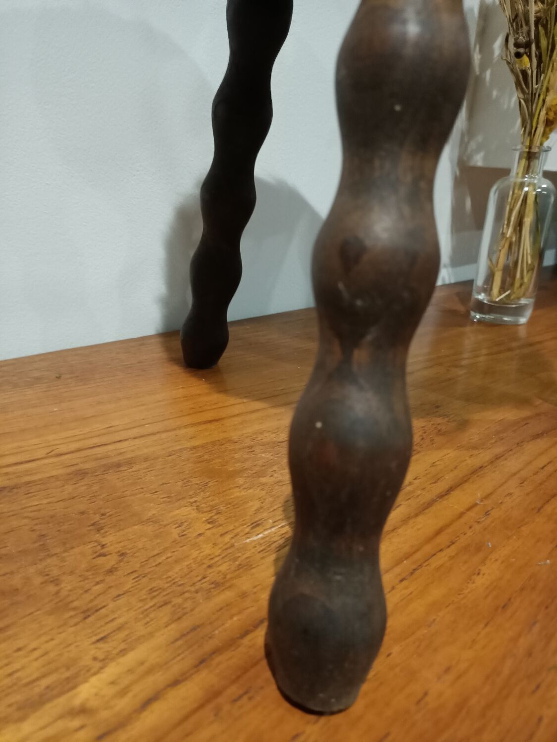 Duo of cowhide stools