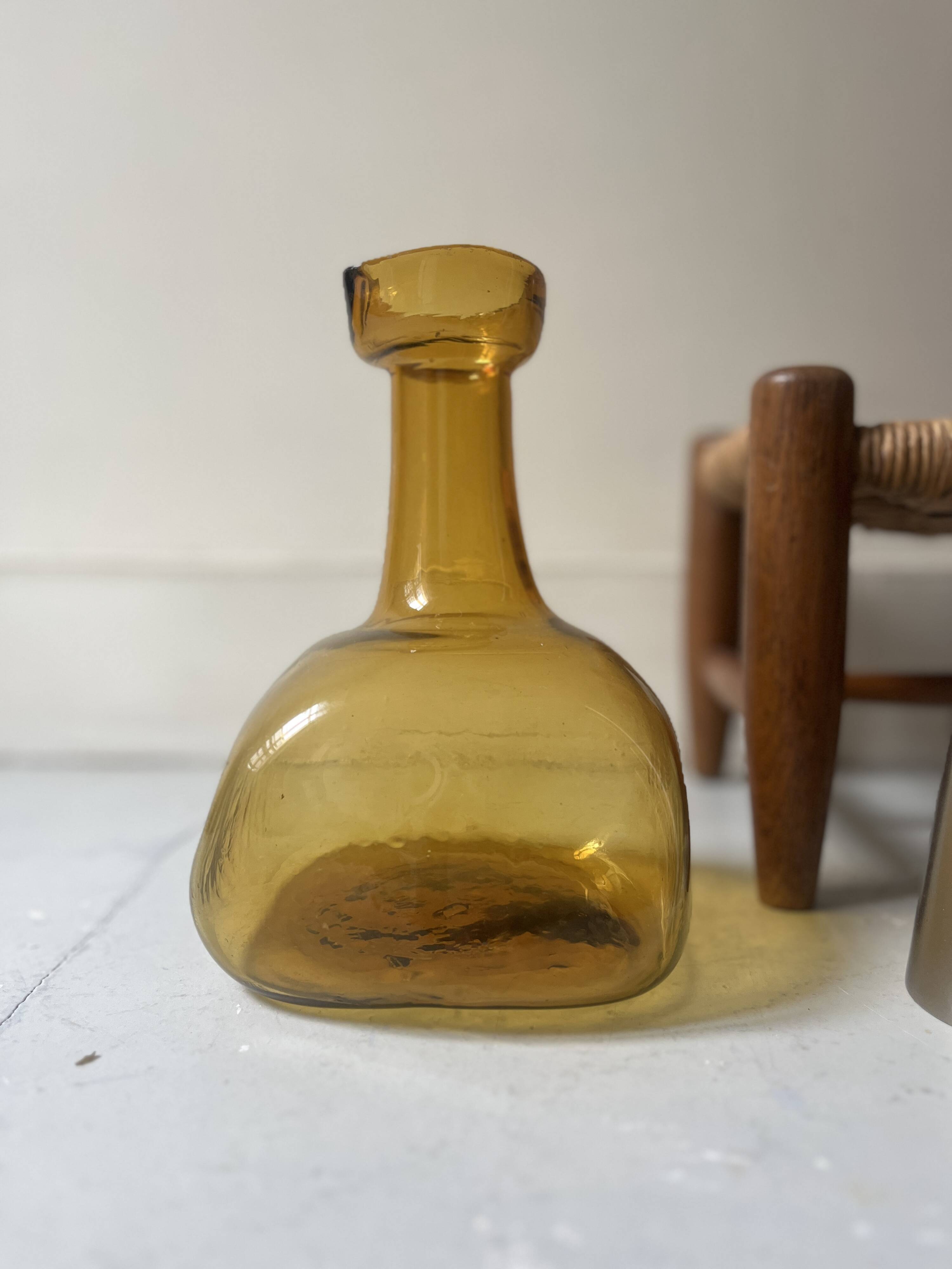 Amber glass carafe, France 1970