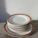 Saint Amand Empire style dessert plate service with 12 gold plates