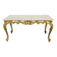 Coffee table with brass structure and marble top. 60s