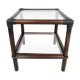 Chevet en rotin et verre fumé