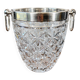 Champagne bucket in cut glass and stainless steel