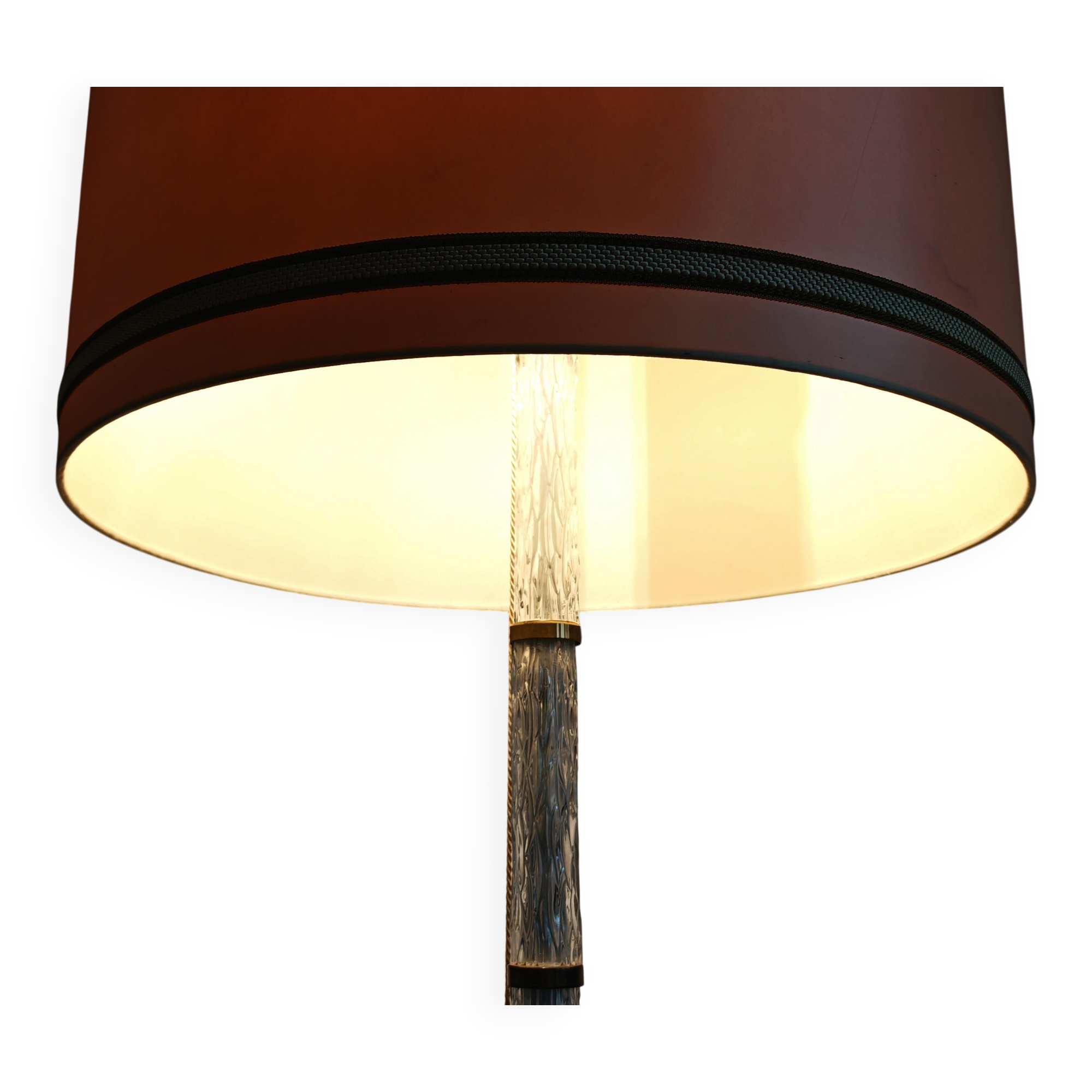 Mid-Century frosted glass floor lamp brass Richard Essig 1960s