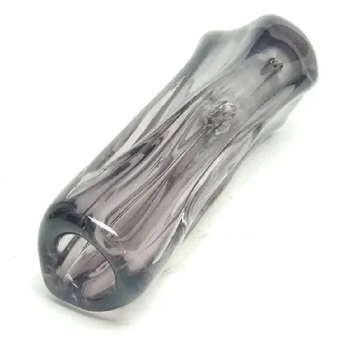 Vase en forme de haricot, moderne du milieu du siècle, en verre transparent, Ząbkowice, Pologne, années 1970