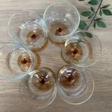 Set of 6 Luminarc white wine glasses, Antique model