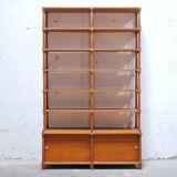 Vintage wooden bookshelf library