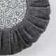 Grey ruffled cushion