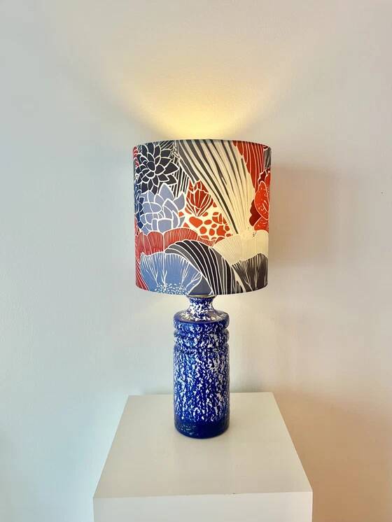 Ceramic vase lamp veb haldensleben – gdr | unique recycled piece
