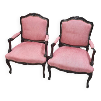 pair of Louis XV style armchairs