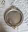 Vintage round silver metal serving tray with gold knot handles