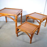 Rattan trundle table 1980