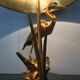 Heron lamp, golden brass animal style