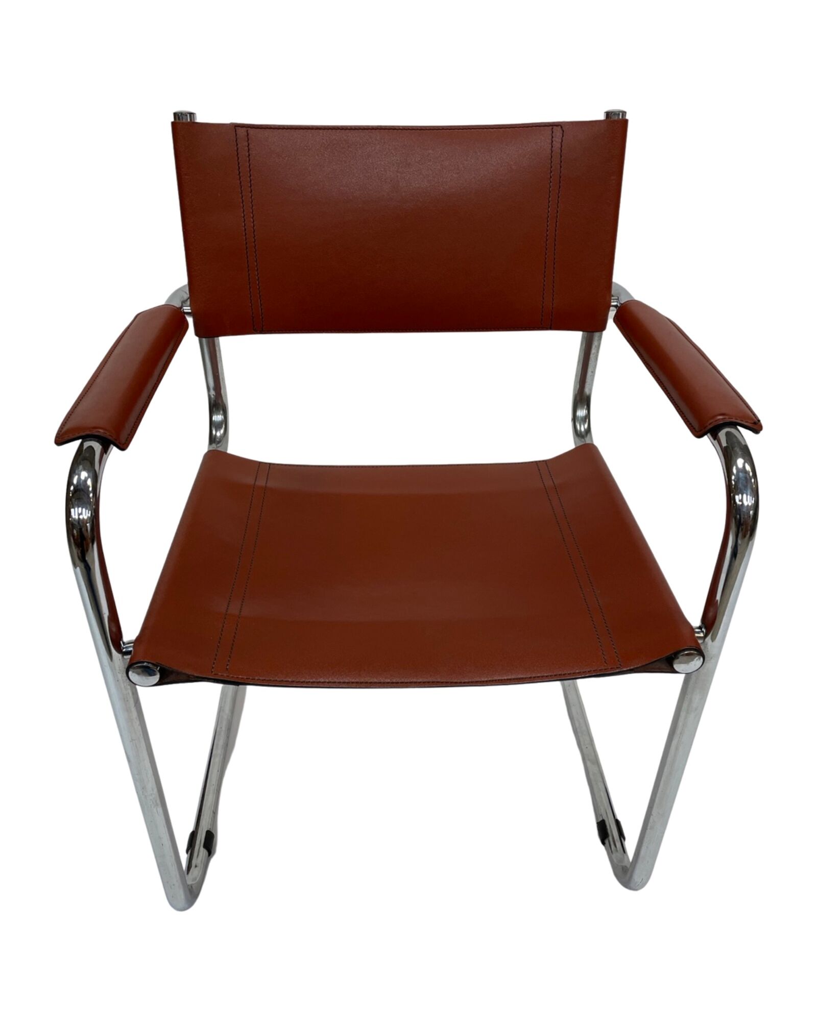 Set of 4 Bauhaus cantilever chairs cognac leather and chrome Design